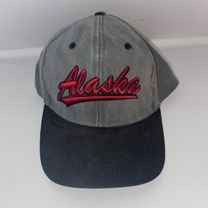Vintage Fahrenheit Alaska Hat Cap Men Gray Red Distressed Y2K Grunge 80s